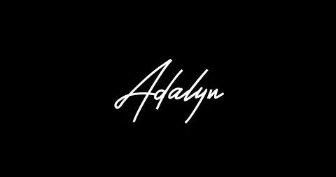 Adalyn Female Name Animated Cursive Calligraphy Lettering Stock Footage 152328891
