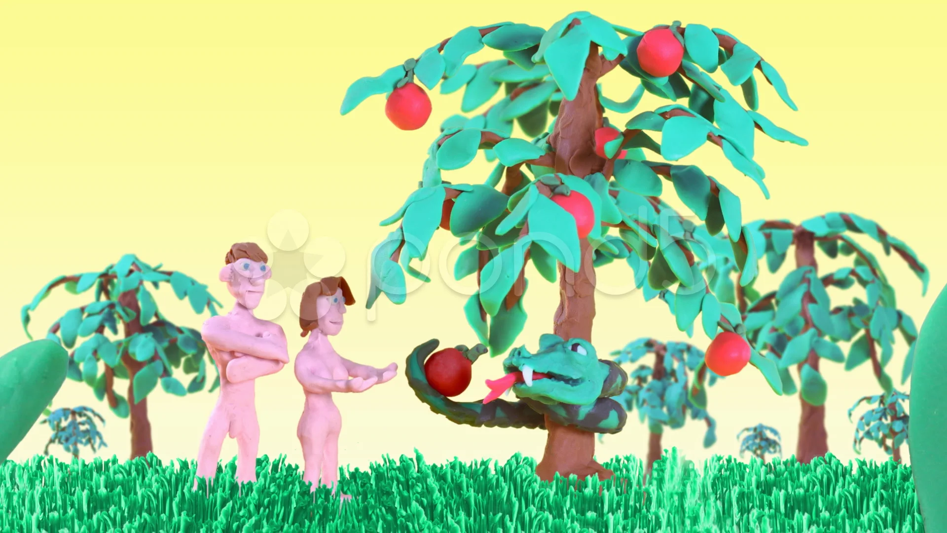 Adam and Eve in the Garden of Eden 01. S... | Stock Video | Pond5