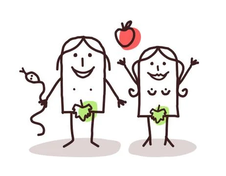 Adam and Eve Stock Illustration