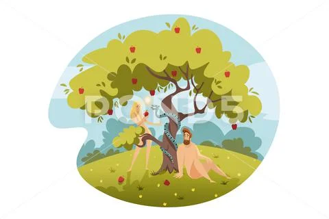 Adam and Eve, original sin, Bible concept ~ Clip Art #143247047