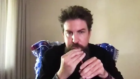 Adam Wingard is interviewed about his new movie 'Godzilla vs. Kong' - 2021 Video stock 157436947