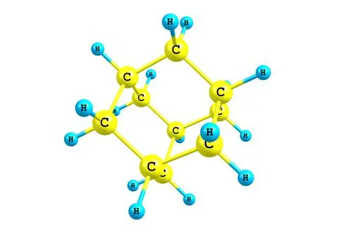 Adamantane molecular model isolated on white Stock Illustration