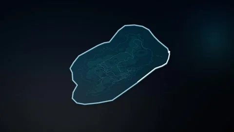 Adamstown Pitcairn Glowing Digital Map Animation 4K Stock Footage 339670514