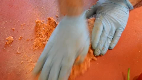 Adana kebab making Stock Footage 243717245