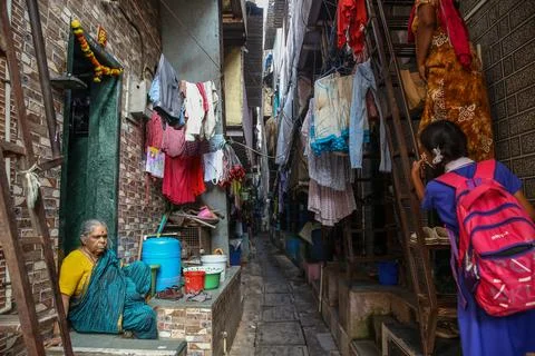 Adani Group and Maharashtra Government set to redevelop Dharavi slums, Mumbai, I Stock Photos