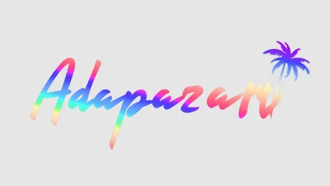 Adapazari. Color gradient animated text. Alpha channel, 4K. Stock Footage 154885518