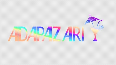 Adapazari. Multicolor Animated text. Transparent Alpha channel. 4K video. Stock Footage 154594528