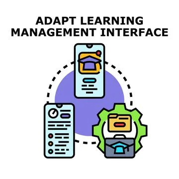 Adapt learning management interface system concept Stock Illustration
