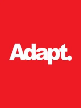 "Adapt" text isolated on red background.Vector design.Perfect for printing on Stock Illustration