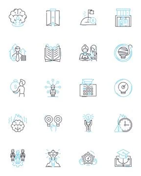 Adaptability and flexibility linear icons set. Versatility, Resourcefulness Stock Illustration