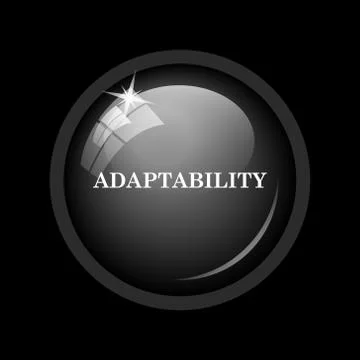 Adaptability icon. Internet button on black background. . Illustrazione stock