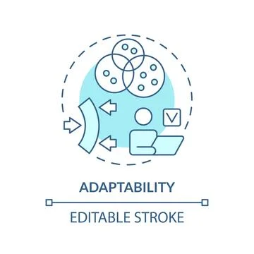 Adaptability soft blue concept icon Stock Illustration