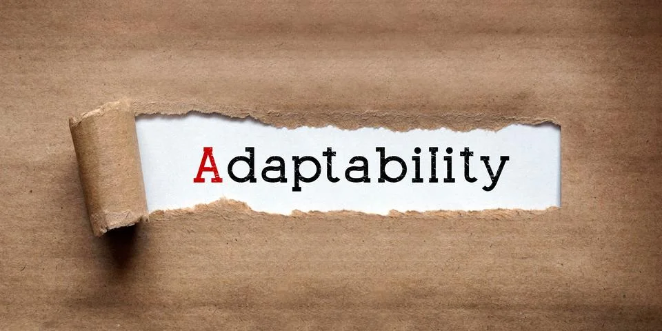 Adaptability - torn strip of brown kraft paper Stock Illustration