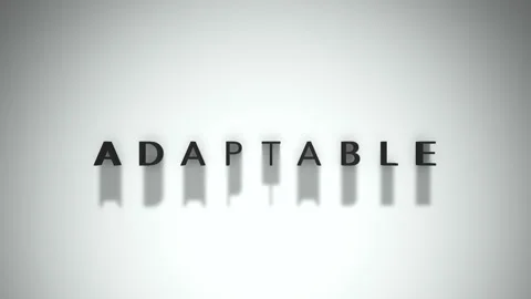 Adaptable 3D title animation matte black text on a white background Stock Footage 300715448