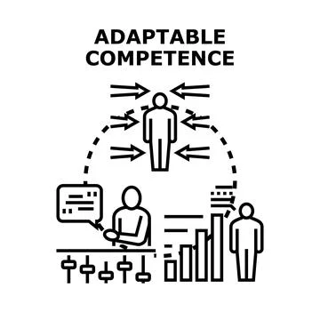 Adaptable competence concept with flexible business skills Stock Illustration