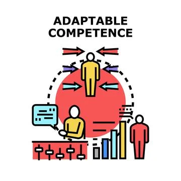 Adaptable competence concept with flexible business skills Stock Illustration