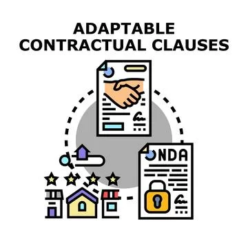 Adaptable contractual clauses process for agreements and protection Stock Illustration