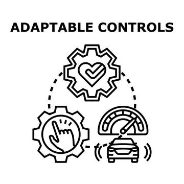 Adaptable control system optimizing smart vehicle functionality Stock Illustration