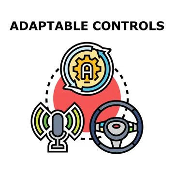 Adaptable controls system integrating voice and vehicle functions Stock Illustration