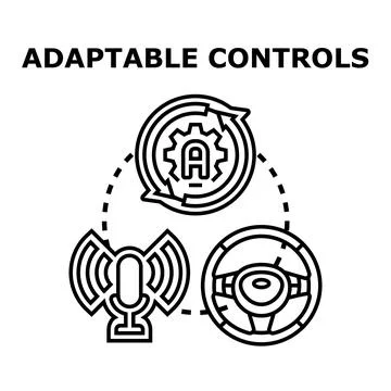 Adaptable controls system integrating voice and vehicle functions Stock Illustration