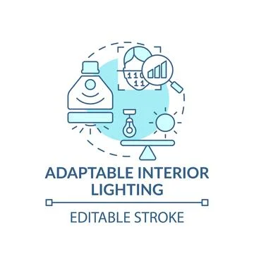 Adaptable interior lighting concept icon Illustrazione stock