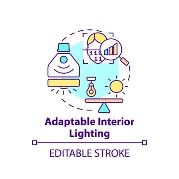Adaptable interior lighting concept icon Illustrazione stock
