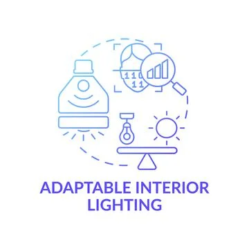 Adaptable interior lighting concept icon Illustrazione stock