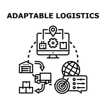 Adaptable logistics concept managing global supply chain delivery 스톡 일러스트