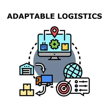 Adaptable logistics concept managing global supply chain delivery Stock Illustration