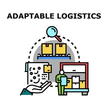 Adaptable logistics planning and inventory management system Stock Illustration