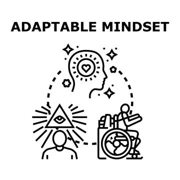 Adaptable mindset concept developing new capabilities Stock Illustration