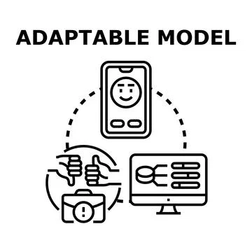 Adaptable model concept for business and technology solutions イラスト素材