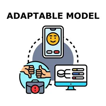 Adaptable model concept for business and technology solutions Illustrazione stock