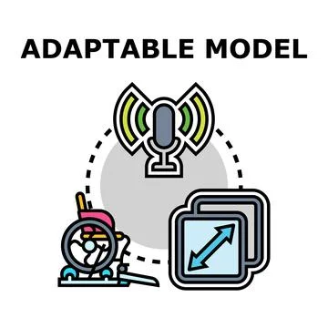 Adaptable model concept for inclusive technology solution Ilustração Stock