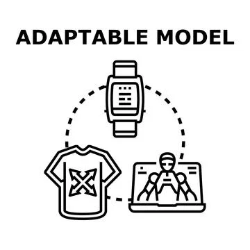 Adaptable model concept for technology and apparel イラスト素材