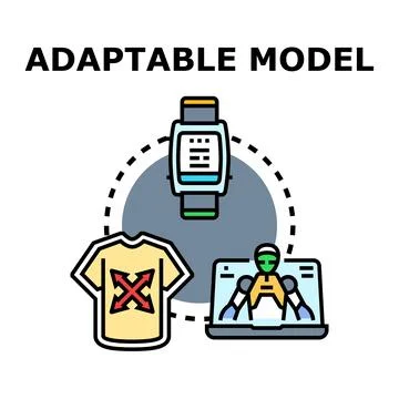 Adaptable model concept for technology and apparel 스톡 일러스트