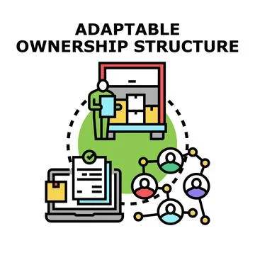 Adaptable ownership structure business model concept Stock Illustration