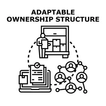 Adaptable ownership structure business model concept Stock Illustration