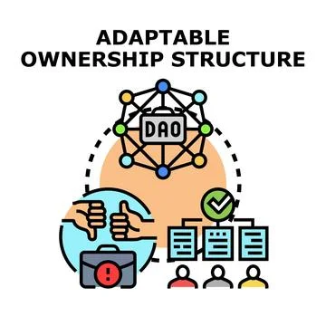 Adaptable ownership structure for decentralized autonomous organization dao Stock Illustration