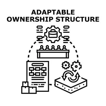 Adaptable ownership structure management and business flexibility concept Stock Illustration