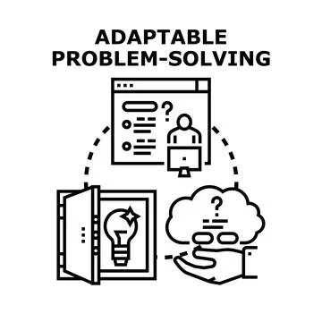 Adaptable problem solving process finding creative solutions concept 스톡 일러스트