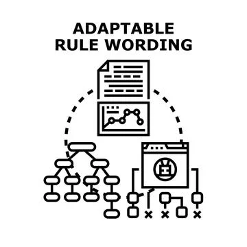 Adaptable rule wording for complex system architecture Stock Illustration