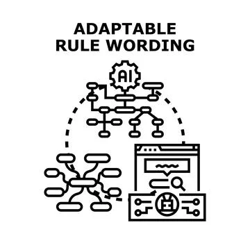 Adaptable rule wording concept with artificial intelligence Stock Illustration