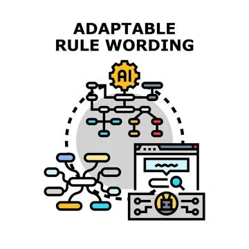 Adaptable rule wording concept with artificial intelligence Stock Illustration