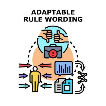 Adaptable rule wording concept for decision making Stock Illustration