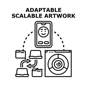 Adaptable scalable artwork concept vector illustration イラスト素材