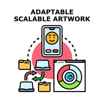 Adaptable scalable artwork concept vector illustration イラスト素材