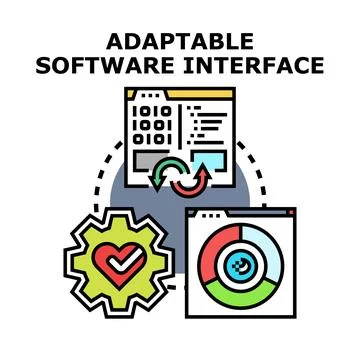 Adaptable software interface concept for modern development Ilustração Stock