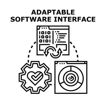 Adaptable software interface concept for modern development Stock Illustration