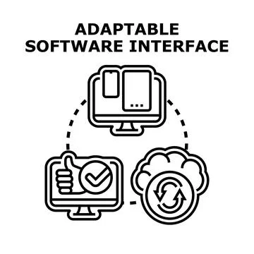 Adaptable software interface concept with responsive computing Stock Illustration